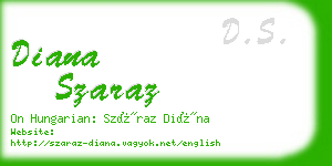 diana szaraz business card